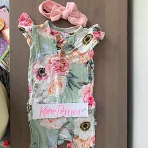 Posh Peanut Jolie romper and matching headband